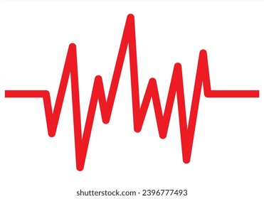 

red heartbeat vector on white background
