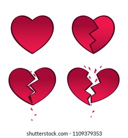 Red heartbreak broken.