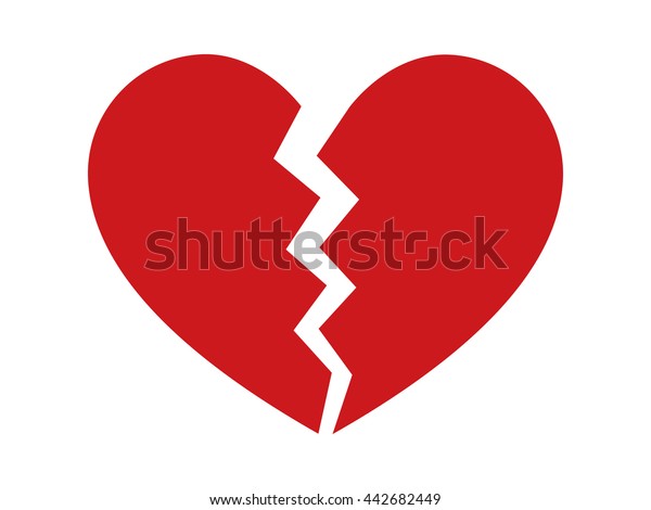 Red Heartbreak Broken Heart Divorce Flat Stock Vector Royalty Free 442682449 6196