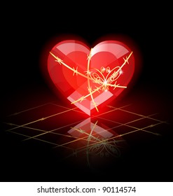 red heart-crystal
