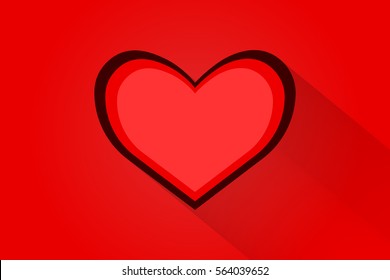 red hearth on red background.vector and illustration