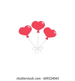 red hearth shaped balloons