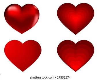 red hearts