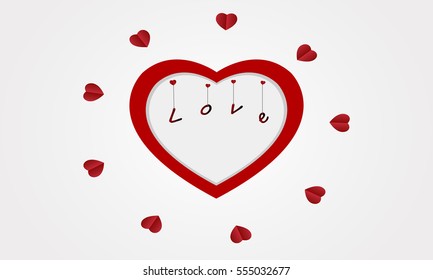 Red hearts abstract background 