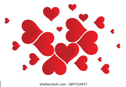 Red hearts. Abstract vector illustration. Congratulation. Holiday.