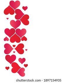 Corazones rojos. Ilustración del vector abstracto. Rosa. Borde. 