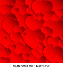 Red hearts background