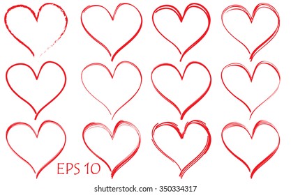 red hearts background
