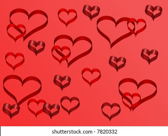 Red hearts background