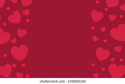 Red hearts background design vector