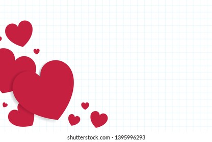 Red hearts background design vector