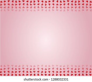 Red hearts background with free blank space for your text. Valentines Day EPS vector background