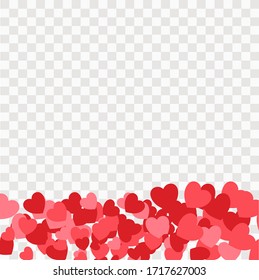 fondo de corazones rojos sobre fondo transparente