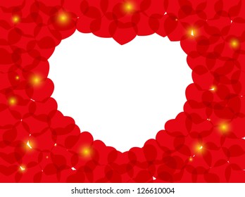 Red hearts background with place for text