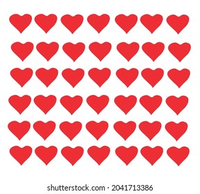 fondo de corazones rojos, iconos de conjunto, vector