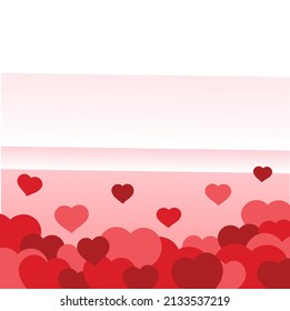 red hearts with background simple banner or card