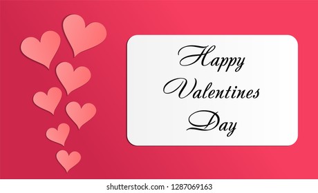 Red hearts background with text Love you and free blank space for your text. Valentines Day EPS vector background