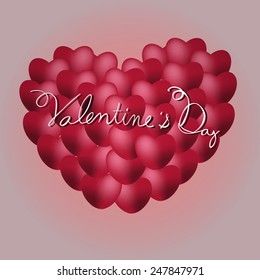 Red Hearts Background , Valentine Vector