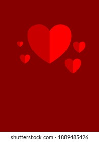 Red hearts background vector illustration 