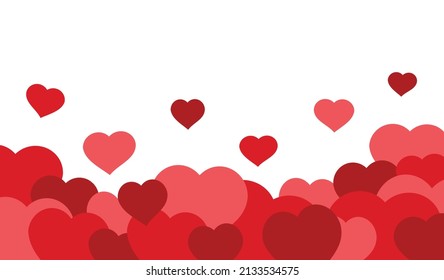 Red Hearts to banner or card 