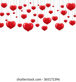 Borde del corazón rojo con malla gradiente, ilustración del vector