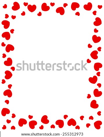 Red hearts border for valentines day designs