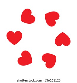 Red hearts circle-wise  .Vector eps 10