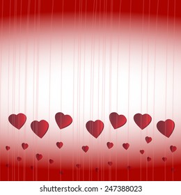 Red hearts concept on Valentine's day background.Vector EPS10.