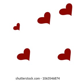 Red hearts confetti background. Falling vector background. Red and pink explosion of hearts for wedding invitation or anniversary greeting card. Valentine celebration template. Romantic illustration.