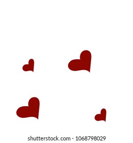 Red hearts confetti background. Falling vector background. Red and pink explosion of hearts for wedding invitation or anniversary greeting card. Valentine celebration template. Romantic illustration.