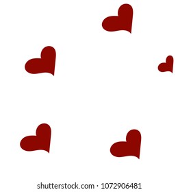 Red hearts confetti background. Falling vector background. Red and pink explosion of hearts for wedding invitation or anniversary greeting card. Valentine celebration template. Romantic illustration.