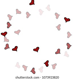 Red hearts confetti background. Falling vector background. Red and pink explosion of hearts for wedding invitation or anniversary greeting card. Valentine celebration template. Romantic illustration.