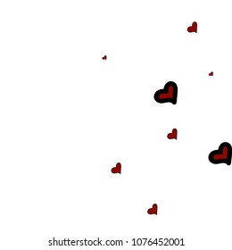 Red hearts confetti background. Falling vector background. Red and pink explosion of hearts for wedding invitation or anniversary greeting card. Valentine celebration template. Romantic illustration.