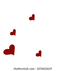 Red hearts confetti background. Falling vector background. Red and pink explosion of hearts for wedding invitation or anniversary greeting card. Valentine celebration template. Romantic illustration.