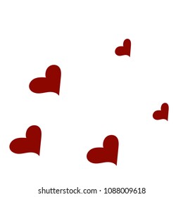 Red hearts confetti background. Falling vector background. Red and pink explosion of hearts for wedding invitation or anniversary greeting card. Valentine celebration template. Romantic illustration.