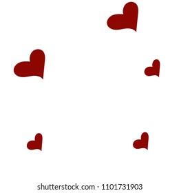 Red hearts confetti background. Falling vector background. Red and pink explosion of hearts for wedding invitation or anniversary greeting card. Valentine celebration template. Romantic illustration.