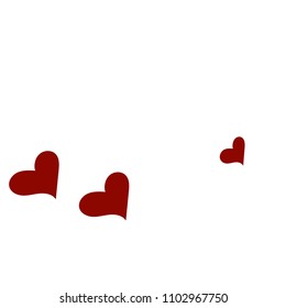 Red hearts confetti background. Falling vector background. Red and pink explosion of hearts for wedding invitation or anniversary greeting card. Valentine celebration template. Romantic illustration.