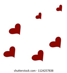 Red hearts confetti background. Falling vector background. Red and pink explosion of hearts for wedding invitation or anniversary greeting card. Valentine celebration template. Romantic illustration.
