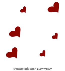 Red hearts confetti background. Falling vector background. Red and pink explosion of hearts for wedding invitation or anniversary greeting card. Valentine celebration template. Romantic illustration.