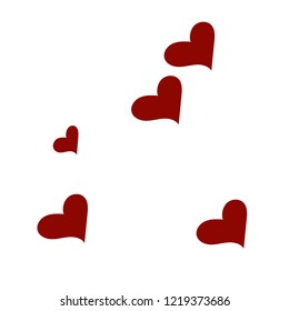 Red hearts confetti background. Falling vector background. Red and pink explosion of hearts for wedding invitation or anniversary greeting card. Valentine celebration template. Romantic illustration.