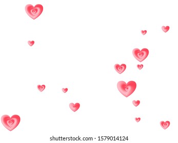 Red hearts confetti banner backdrop. Love and friendship vector symbols. Cute birthday decoration background.  