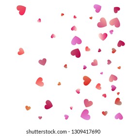 Red hearts confetti celebrations. Simple festive modern design. Holiday vector. 