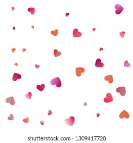 Red hearts confetti celebrations. Simple festive modern design. Holiday vector. 