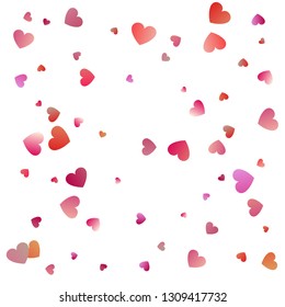 Red hearts confetti celebrations. Simple festive modern design. Holiday vector. 