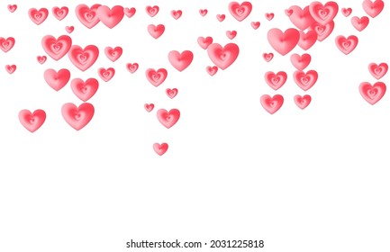 Red hearts confetti holiday decoration. Social media like vector symbols. Stylish gift wrapping decoration elements. Romantic hearts isolated beautiful banner backdrop.