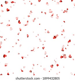 Los corazones rojos condicen el fondo del patrón. Día de San Valentín. Tarjeta, plantilla de afiches. Ilustración vectorial.