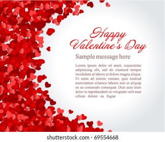 Red hearts confetti Valentine's day or Wedding vector background