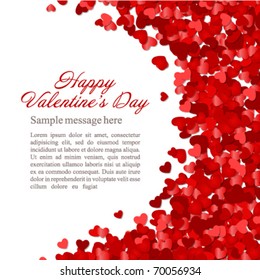 Red hearts confetti Valentine's day or Wedding vector background