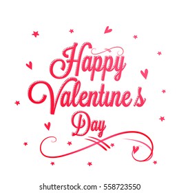 Red Hearts decorated greeting card for Valentine's Day Celebration. Can be used as Love Typographical Background.