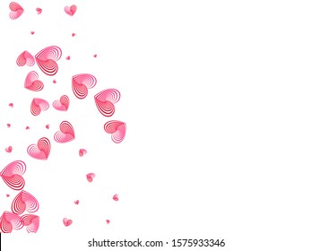 Red hearts falling isolated on white. Social media like vector symbols. Flat anniversary celebration background. Love concept heart shapes beautiful banner backdrop.